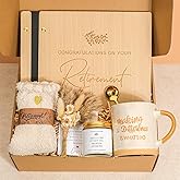 Retirement Gift for Woman 2025, Elegant Retirement Gift Set for Women Coworker Teacher Boss Nurse, Happy Retired Ideas Gifts with Wooden Journal, Ceramic Mug, Thoughtful Farewell Gifts for Mom Grandma