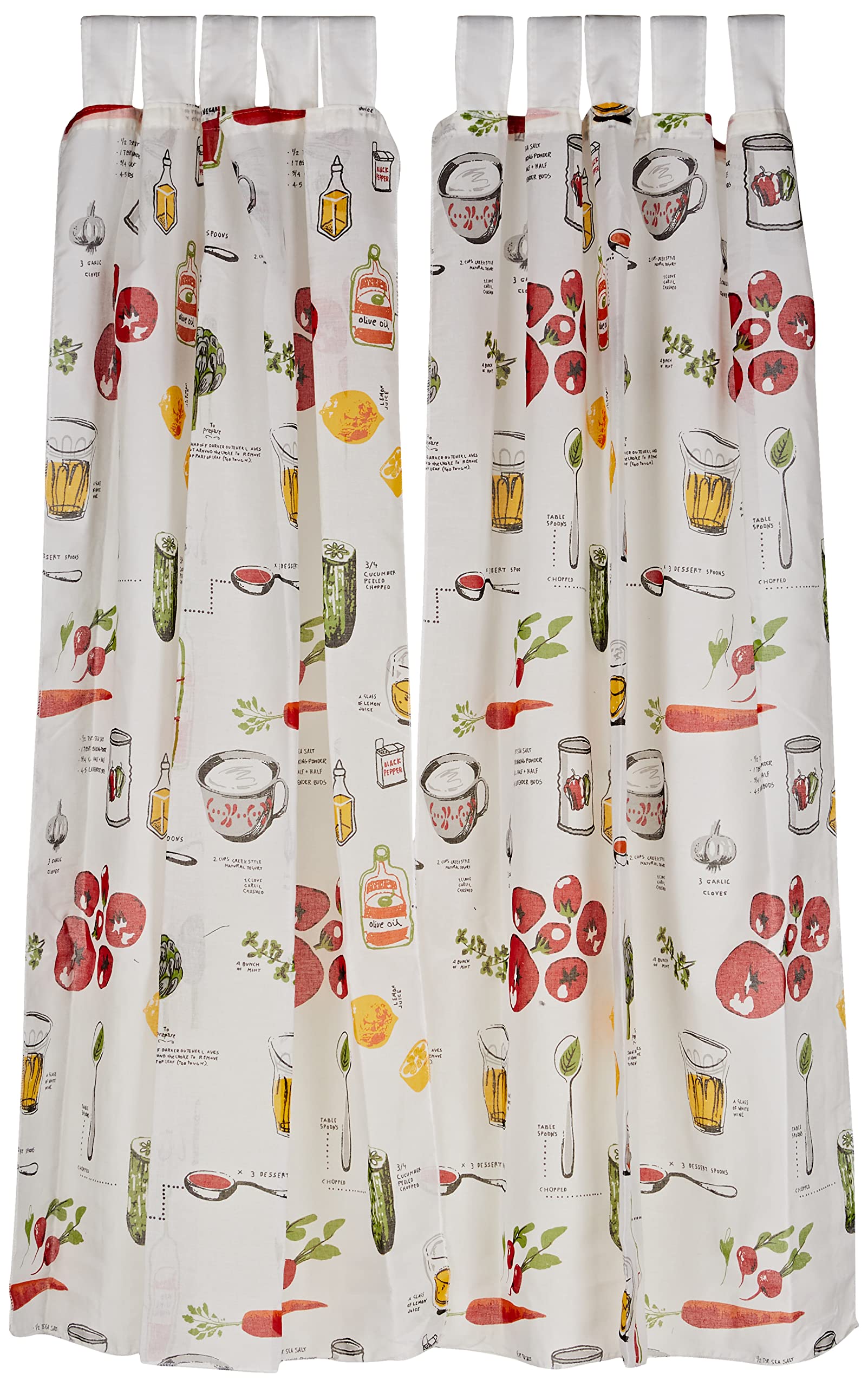 Martina Home Pack of 2 Curtains for Kitchen, Wine, Dimensions 100x 140 cm