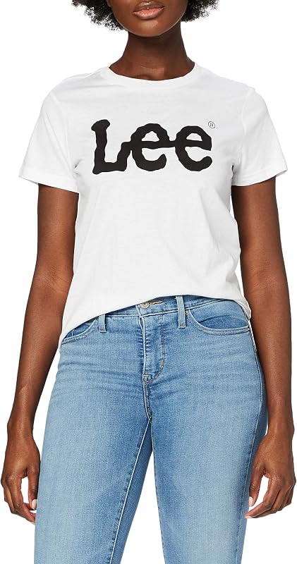 - T Shirt Damen - Regular Fit - Logo Tee - Weiß