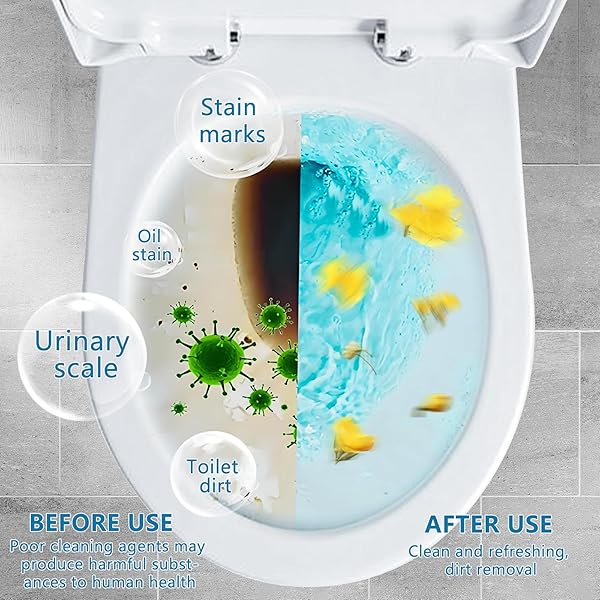 KRRIS TOILET BOWL CLEANER POWDER – SELF-ACTIVATING TOILET CLEANER FOR STUBBORN STAINS & LIMESCALE, DEEP CLEANING FOAM WITH DAYLILY FRAGRANCE, SAFE TOILET CLEANING SUPPLIES (4 PACKS × 3 OZ)