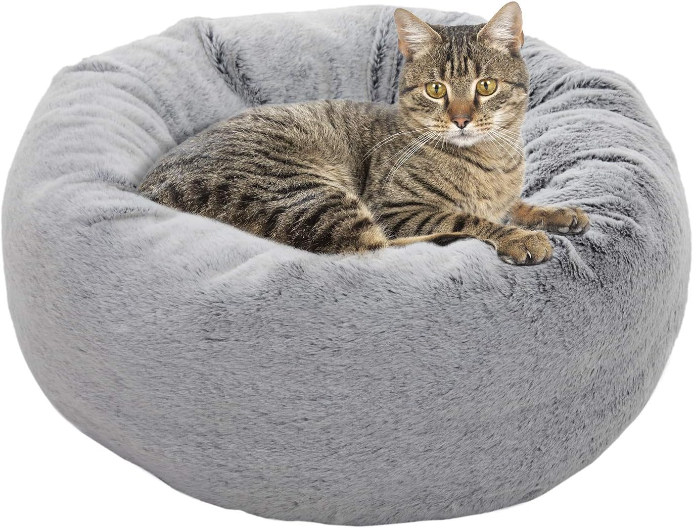 EXQ Home Cat Bed Cat Beds for Indoor Cats Washable Marshmallow Cat Bed, 21 inch Calming Pet Bed for Cats or Small Dogs, Fluffy Cat Bed Anti-Slip & Water-Resistant Bottom : Pet Supplies