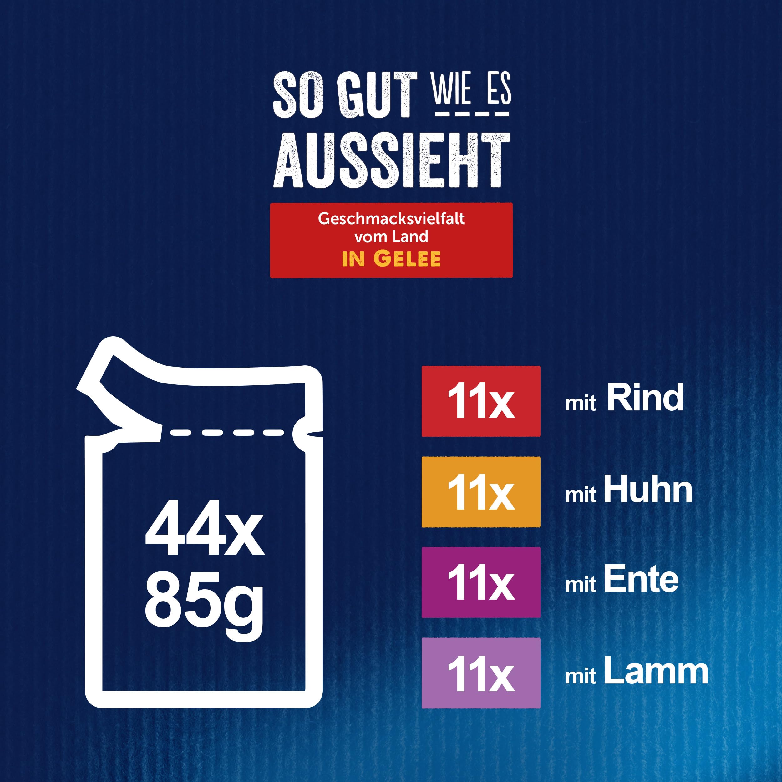Felix So gut wie es aussieht Geschmacksvielfalt vom Land in Gelee Katzennassfutter, 44er Pack (44 x 85g) 4