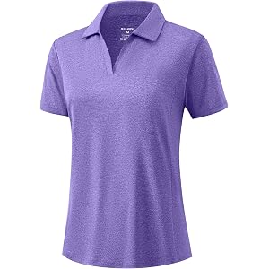 G Gradual Polo Shirts for Women Short Sleeve Golf Shirts V Neck Collared Top Cooling Lightweight UPF 50+ Tennis Work Dry Fit