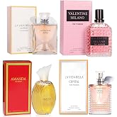 META-BOSEM 4-Pc Perfume Collection Fragrance for Women, Eau de Parfum Natural Spray - Fresh Scents (Pack of 4 - Shimmering Pink+Amanda+180 Pure Scent+Cool Ocean) Each 3.4 Fl Oz, Total 13.60 Oz