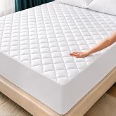 Queen Mattress Pad, Quilted Mattress Protector Topper fits 16" Deep Pocket | White, Soft Breathable Fitted Mattress Cover, Noiseless, Machine Washable for Home &amp; Hotels by Utopia Bedding