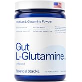 Essential Stacks Gut L-Glutamine Powder (Unflavored, 60 Servings) | Exclusively Made in USA &amp; 3rd Party Tested - Pure L Glutamine Powder for Gut Health - Gluten, Dairy &amp; Soy Free