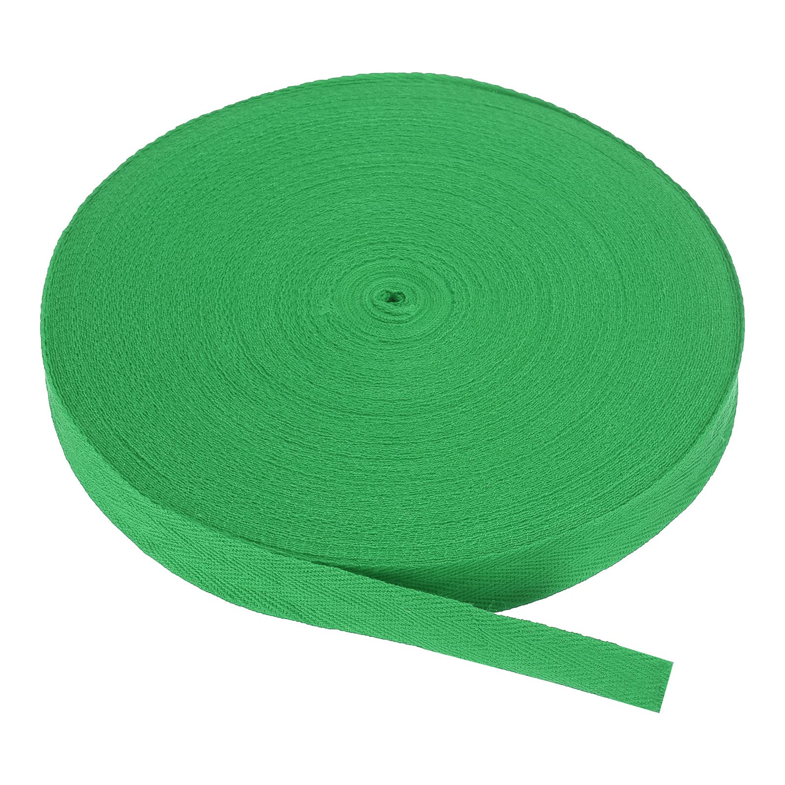 PATIKIL Cotton Twill Tape 20mm(3/4 Inch) 50 Yards Cotton Ribbon Bias Binding Tape Herringbone Webbing Trim for Sewing Gift Wrapping Craft DIY Grass Green — image 1