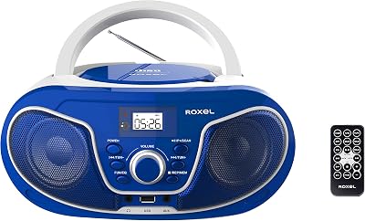 Roxel RCD-S70BT Portable Boombox CD Player with Remote Bluetooth FM USB AUX