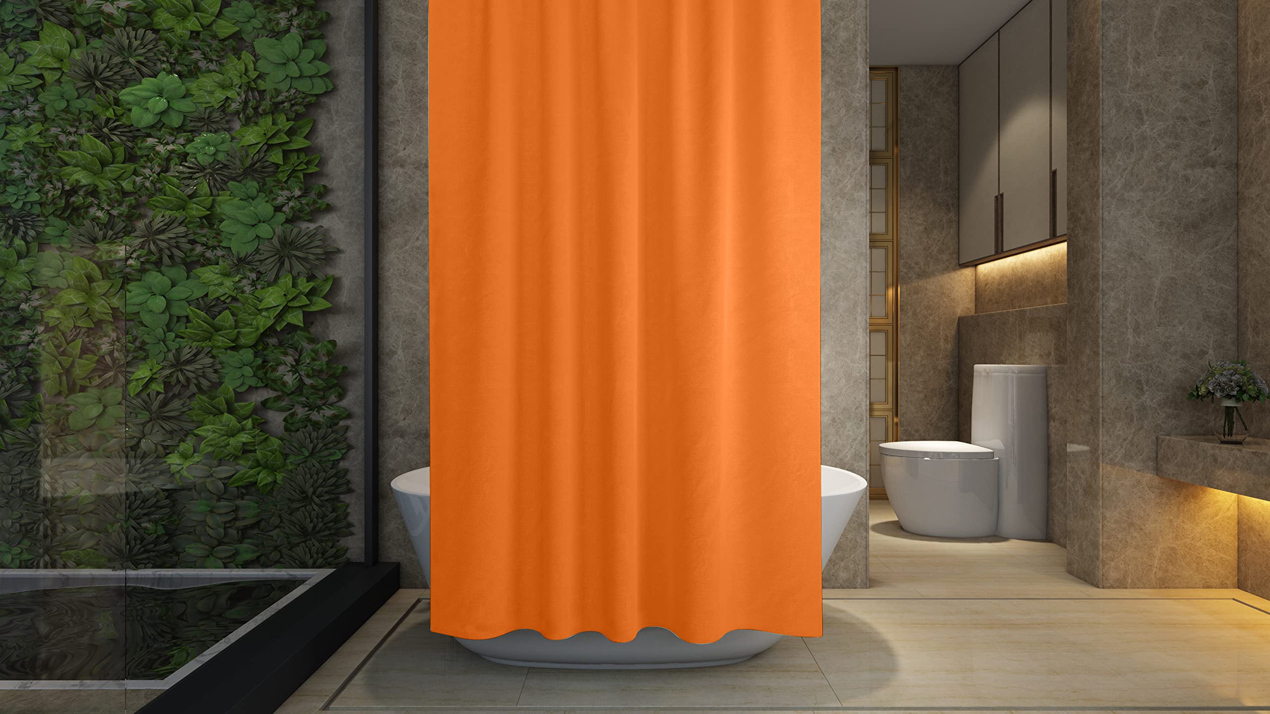 PEVA Shower Curtain - Water Repellent, Mildew Resistant, 180x180cm, 71x71inch, Rail Hooks, Ultra-Thin, Feather Light, Wet Rooms, Shower, Bath, Plain Solid Vibrant Colours, Style, Décor and Designer