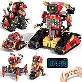 AZDYJL 5 in 1 Stem Robot Building Kit for Kids,Remote &amp; App Robot,896 Pcs | Build a Robot Kit with Led Emojis,Kids Robotics Kit,Coding Robot Technic Sets,Birthday Gift for Boys Girls Toys Age 8-14+