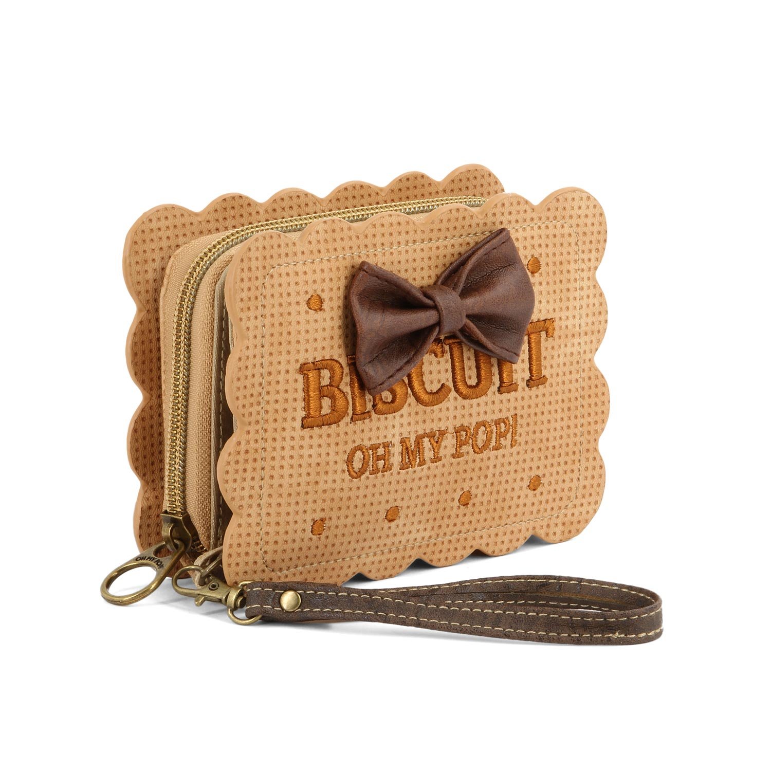 Oh My Pop! Biscuit-Square Purse Coin Pouch, 12 cm, Beige