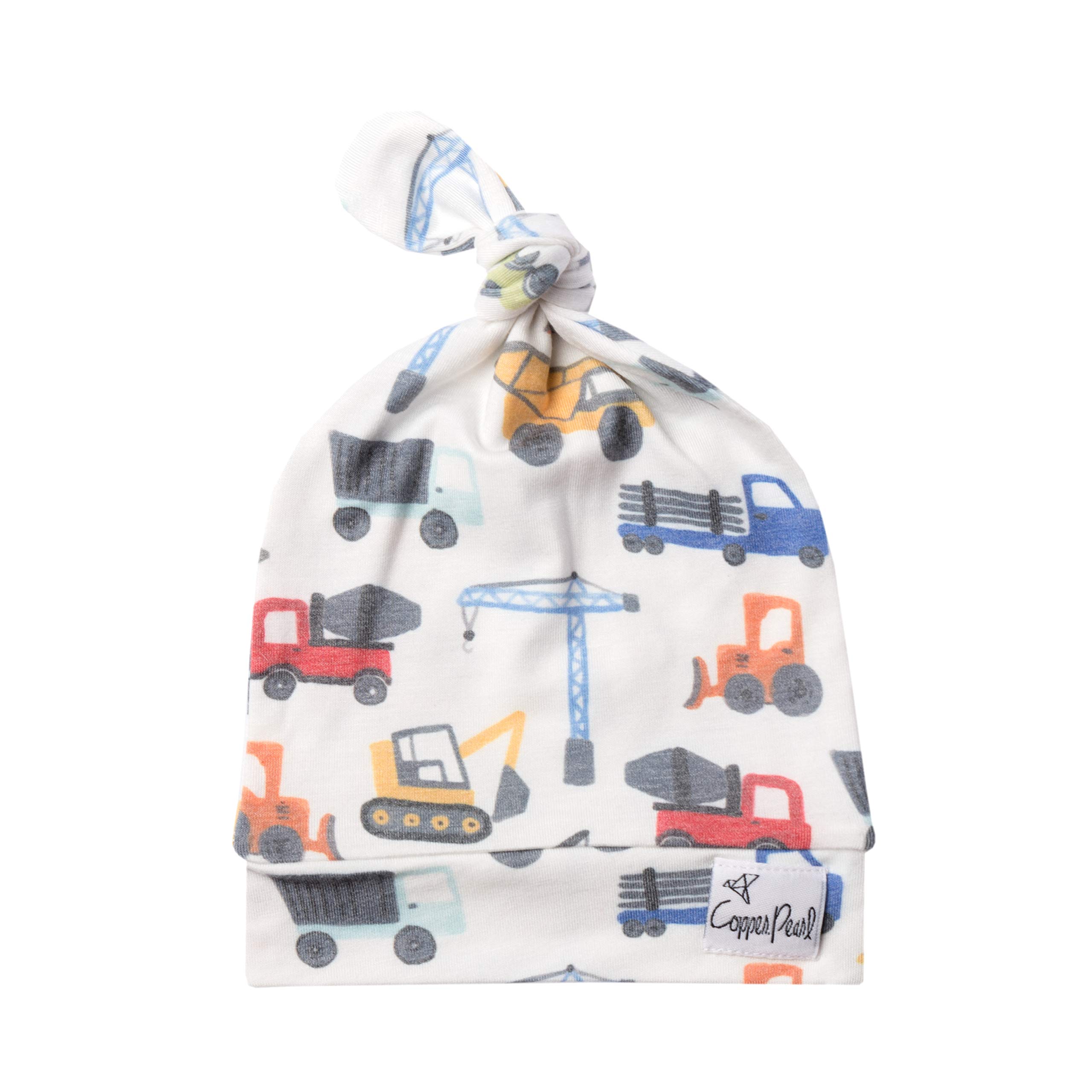 Copper Pearl Baby Beanie Hat Top Knot Stretchy Soft 0-4mo "Diesel"