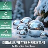 GloBrite 6 Pcs Stainless Steel Mirror Balls Garden Ornaments 50-150mm view 3