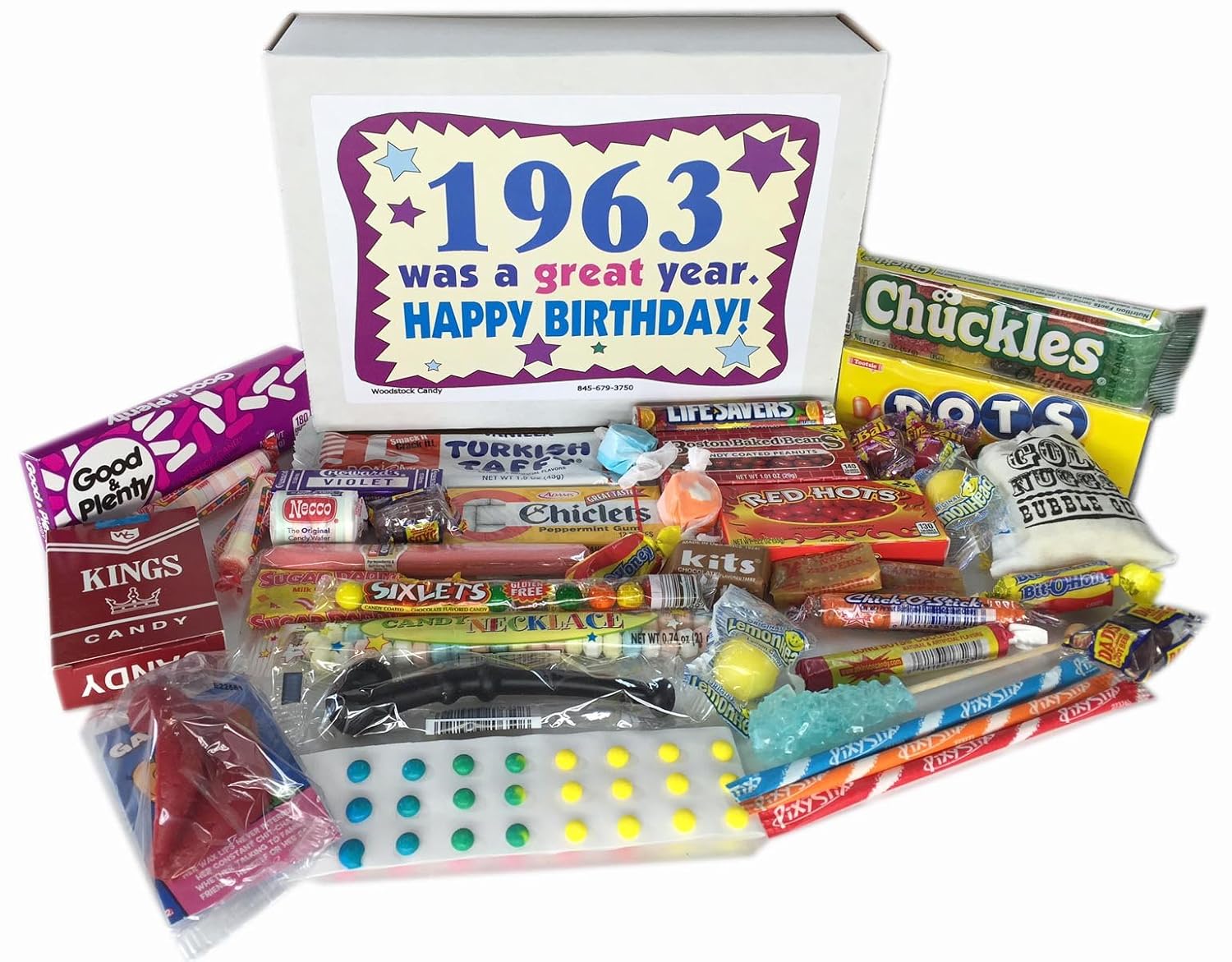 54th Birthday Gift Basket Box of Nostalgic Retro Candy from Childhood