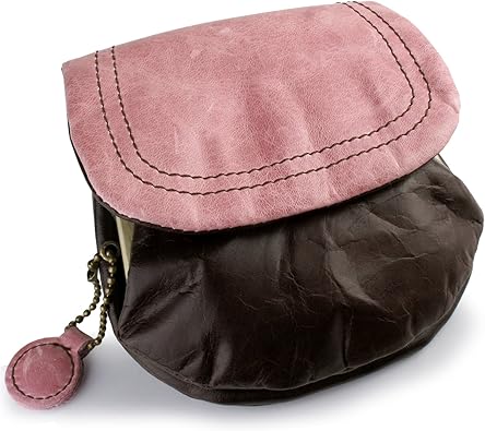 Amazon パッカパッカ Pacca Pacca 財布 レディース がま口 本革 がま口財布 かぶせ 小銭入れ コンパクト ミニ財布 チャーム丸型 馬革 かわいい カラフル キュート ピンク チョコ Paccapacca パッカパッカ レディースバッグ 財布