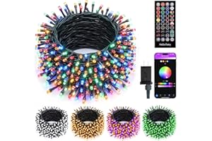 Minetom 82ft 250LED Color Changing Christmas Halloween Tree Lights, LED RGB String Twinkle Lights, 16 Milion Adjustable Colors Smart Fairy Lights with Remote & App & Timer for Xmas Tree Holiday Party
