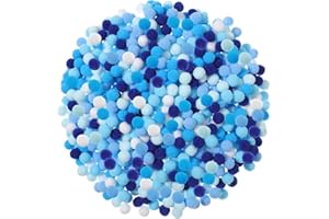 Tegeme 2000 Pieces Pom Poms 1 cm Assorted Pompoms and Crafts Fuzzy Balls for Thanksgiving Christmas Winter DIY Arts and Craft