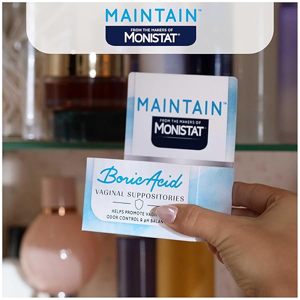 FROM THE MAKERS OF MONISTAT, MAINTAIN BORIC ACID SUPPOSITORIES FOR WOMEN, 600 MG OF BORIC ACID, 30 CT, 1 PACK