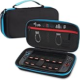 Glamgen Carrying Travel Case for Nintendo Switch 2 2025, Large Capacity Hard Shell Case with 11 Game Card Slots and Mesh Bag, Hard Shell Protective Travel Carry Cases for Switch 2 Accessories -Black