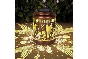 BUWHEEKOKI Hummingbird Solar Lantern Outdoor Hummingbird Decor Garden Decor Waterproof Decor Light Hanging Solar Lights Yard Decor, Christmas Gifts, Gifts for Women, Gifts for Mom, Gifts for Grandma