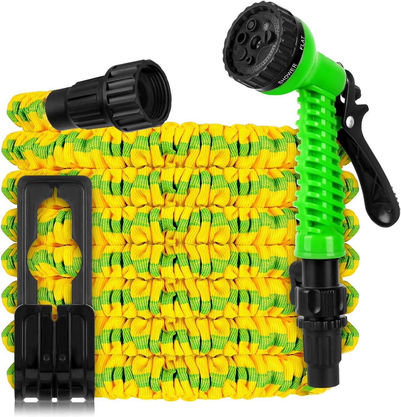 Rhybom 100ft Garden Hose Pipe Expandable Flexible Water Hose With 8 Function Spray Nozzle/Hose Storage Bag for Home,Garden,Car Cleaning - 1 Year Warranty