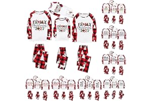 AIHIHE 2023 Christmas Matching Pajamas for Family Red Plaid Classic Xmas Pjs Funny Jammies Cute Nightwear Sleepwear Sets