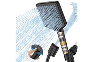 HOMLORD Filtered Shower Head with Handheld, High Pressure 6 Spray Mode Showerhead with Filters, Water Softener Filters for Hard Water - Remove Chlorine