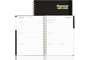 XAOWON Daily Planner 2025-2026, Jul.2025-Jun.2026, 6.2" x 8.4", 2025 Planner Weekly and Monthly, Calendar Planner 2025 with Tabs & Pocket, 100GSM Thick Paper, Black