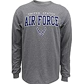Armed Forces Gear Men's Air Force Block Long Sleeve T-Shirt - Official Licensed United States Air Force Shirts for Men (Grey)