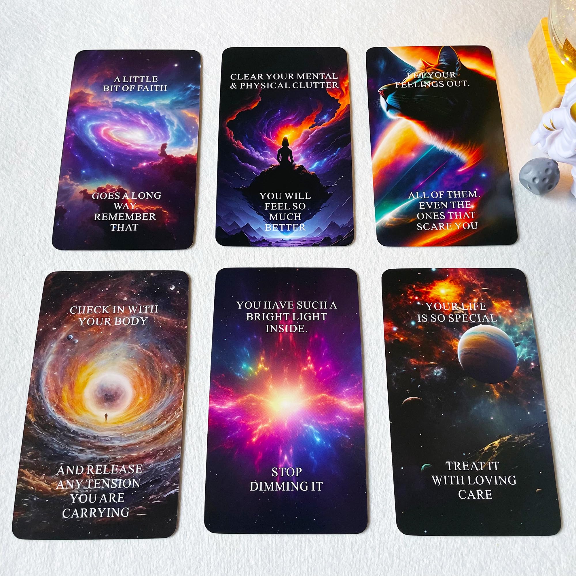 Qcsdckot Higher Self Messages Oracle Deck, Cosmic Oracle Cards, Positive Affirmations Cards Help You Create Your Best Life