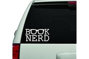 BOOP DECALS Book Nerd with Glasses White Version Car Window Windshield Lettering Decal Sticker Decals Stickers