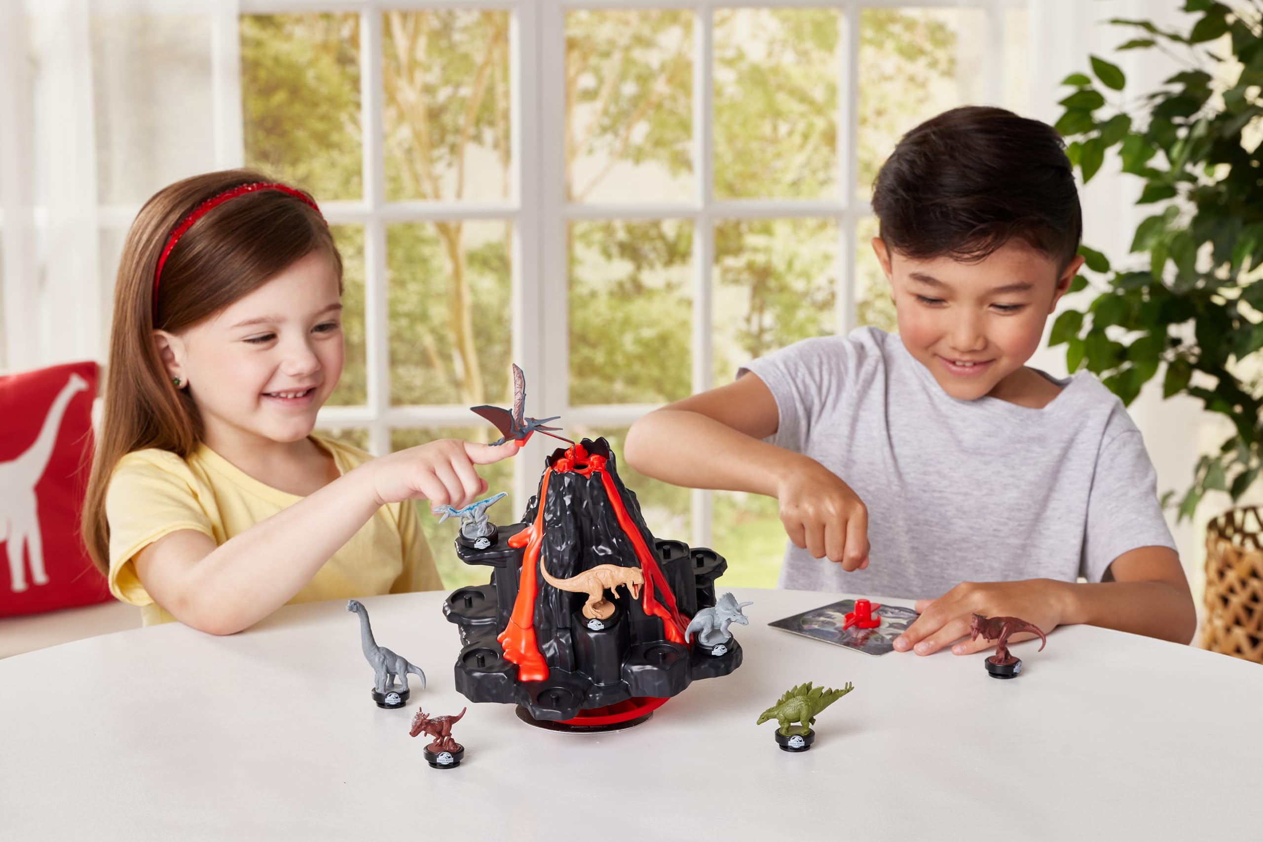 EPOCH Games Jurassic World Shaky Volcano - Action-Packed Tabletop Dinosaur Game for Ages 5+