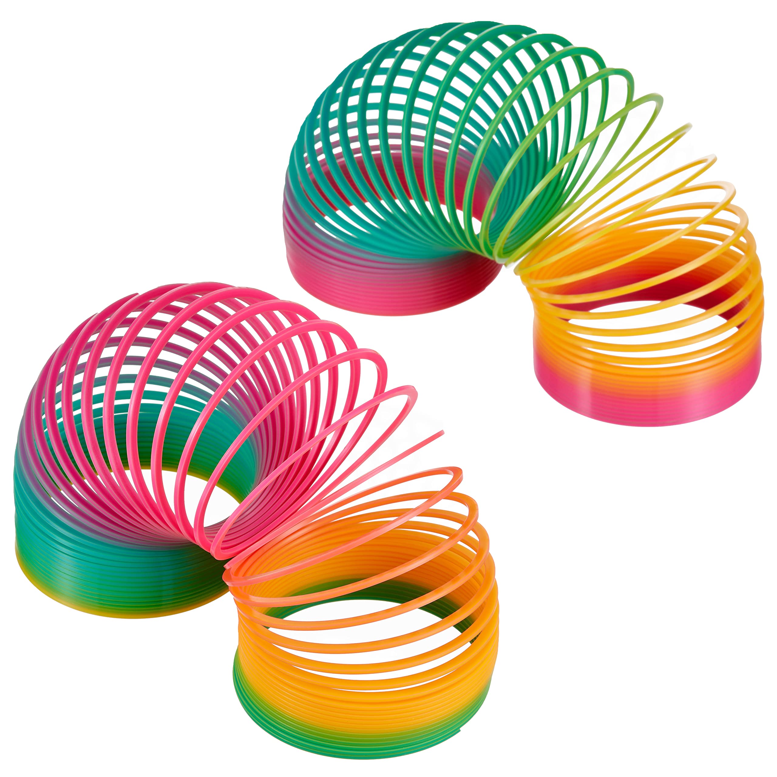 THE TWIDDLERS 2 Large Rainbow Spring Gift Toys for Boys & Girls, Classic Slinky Party Favours - 10 x 10cm