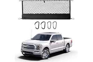 JJMY Envelope Style Truck Bed Cargo Net Compatible with Ford F150 2015-2024 2025,Highly Elastic Truck Cargo Net for F150 Accessories, Upgraded Storage Bag & Heavy Duty Carabiners