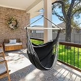 Ohuhu Hanging Chair Cotton Hammock Chair XL 150kg Dark Grey view 7