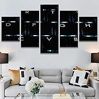 SIGNWIN 5 Panel Canvas Wall Art Modern Art Abstract Brushstroke Closeup Digital Art Minimalism Minimalist Multicolor Pastel for Home Decorations Ready to Hang - 60