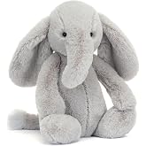 Jellycat Bashful Luxe Elephant Thuddeus Stuffed Animal, Medium