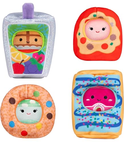 Squishville SQM - Squishmallows di peluche confezione da 4 pezzi 5,1 cm