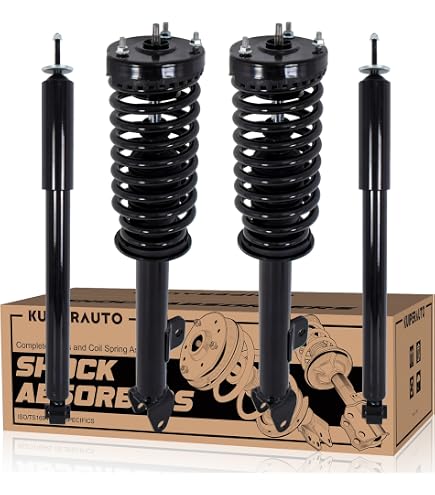 TRQ Front Shock Absorber Set - Compatible With 2003-2014 Chevy Express 1500 & GMC Savana 1500/2500 Vans (2-Piece Kit)