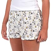 Peanuts Pajamas Women's Snoopy And Woodstock Stars Micro Boxer Shorts Lounge Bottoms