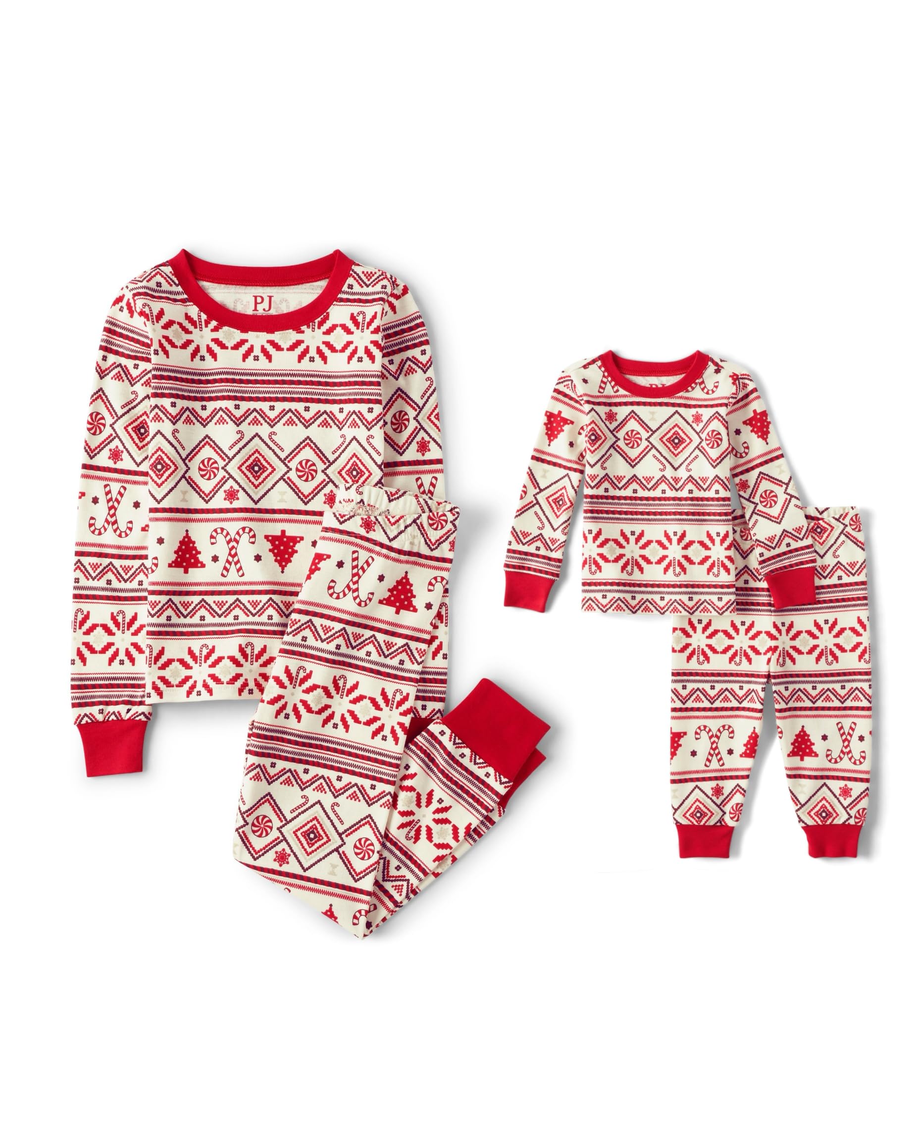 Photo 1 of The Children's Place Baby Group 1-Family Matching, Christmas Pajama Sets, Cotton, Fairsile-Red