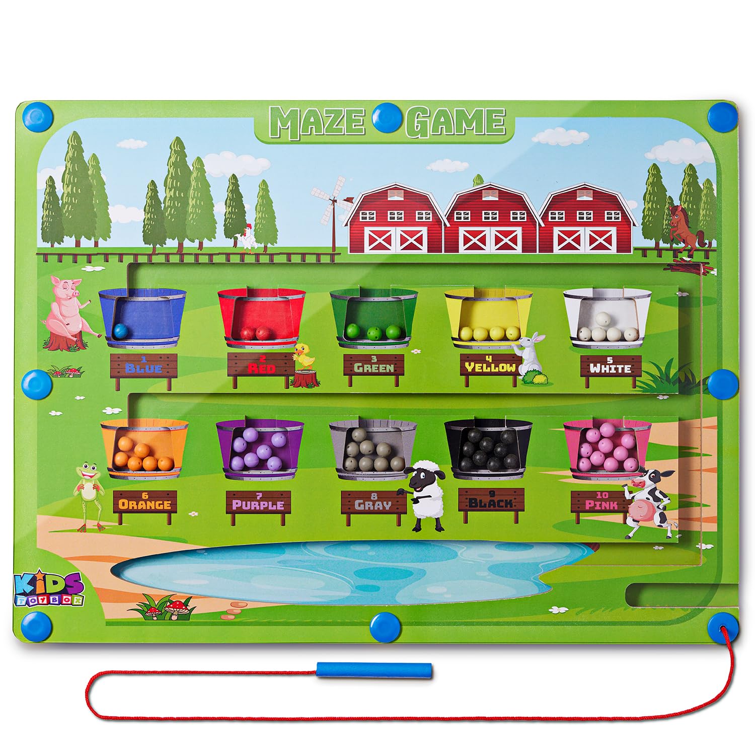 Photo 1 of Magnet Board for Kids - 16" x 12" XL - Montessori Magnetic Busy Board - Kindergarten Learning Activities Magnet Maze - Toddler Magnetic Toys for Fine Motor Skills - Sorting Toys for Toddlers 3-5