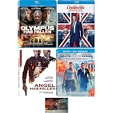 Olympus Has Fallen / London Has Fallen / Angel Has Fallen White House Down 4 Blu Ray Set with Bonus Movie Camera Art Card