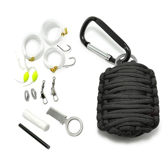 Ganzoo Paracord 550 Survival – Kit, 12 teiliges Set als Überlebensausrüstung, Outdoor Set, Survival Set, Marke Ganzoo