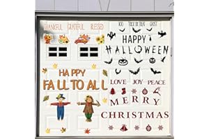 Ceenna 3 Sets Fall Garage Door Magnets Halloween Garage Door Decorations Christmas Garage Magnetic Stickers Removable Holiday Garage Door Magnets Refrigerator Door Decals for Car Kitchen Fridge