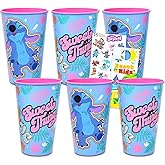 Disney Stitch Reusable Tumbler Cup Pack Party Favor 6 Piece Bundle with 24 Oz Cups Plus Stickers, More | Bulk Lilo and Stitch Water Tumblers