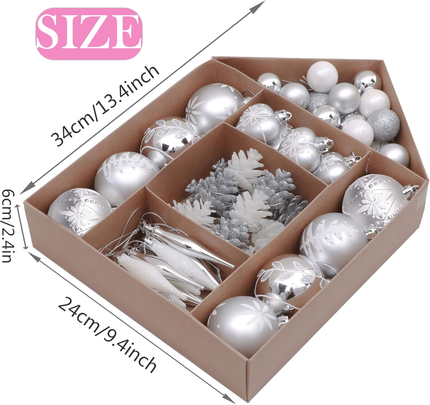 Victor's Workshop 70pcs Shatterproof Christmas Baubles Pack - Image 3