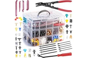 2080PCS Auto Retainer Clips Kit with Fastener Plier, Trim Removal Tools and 3-Layer Organizer Box, 33 Most Common Push Rivets