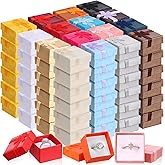 Kenning 240 Pcs Christmas Ring Gift Box 1.57 x 1.57 Inch Small Jewelry Gift Boxes with Bow for Birthday Anniversary Wedding, Random Colors