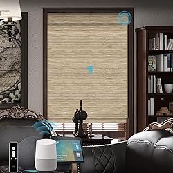 SmartWings Motorized Roman Shades, Natural Woven